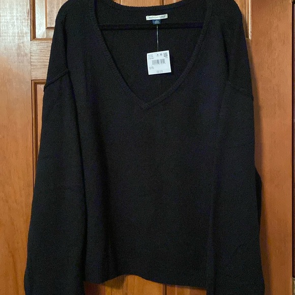 American Eagle Outfitters Black Oversized V-Neck Sweater Size XXL - Picture 6 of 8